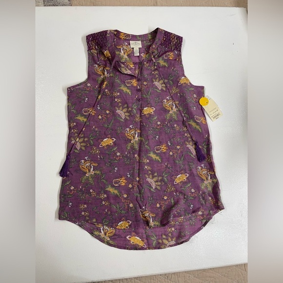 😍St John's by Floral Purple Sleeveless Top - Picture 1 of 4